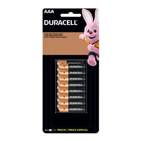 Pilha alcalina palito AAA - com 16 unidades - Duracell