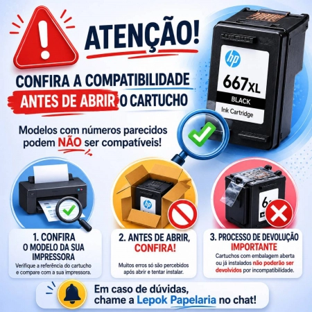 Cartucho HP 664XL Original F6V30AB Cores p/ Deskjet 2136, 2676, 3776, 5076, 5276