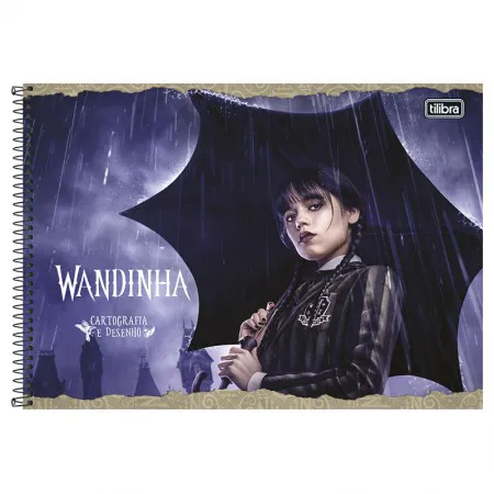 Caderno espiral capa dura cartografia 80 folhas Wandinha Capa 1 - Tilibra