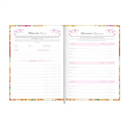 Agenda costurada diária Feminine 2026 - Capa 1 - Tilibra	