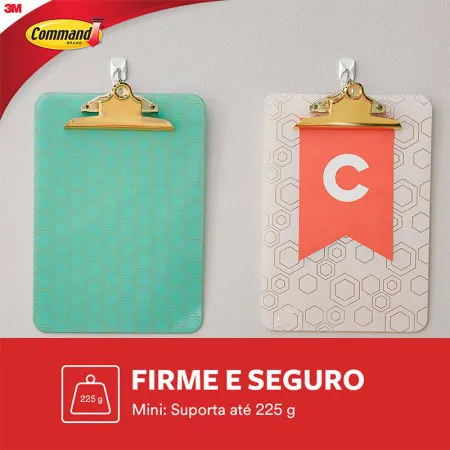 Gancho adesivo para utensílios Command branco mini 3 unid HB004819940 - 3M