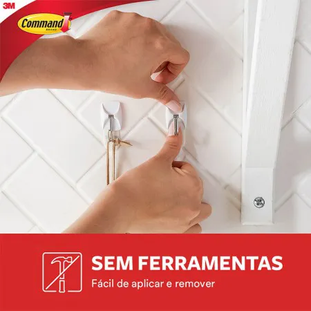 Gancho adesivo para utensílios Command branco mini 3 unid HB004819940 - 3M