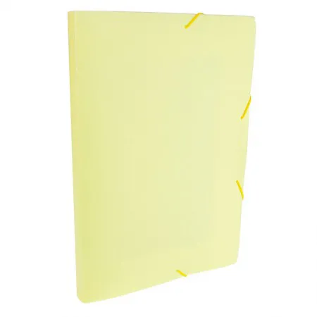 Pasta com aba elástico ofício lombo 20mm - Linho Serena - amarelo pastel - 0247.AP - Dello