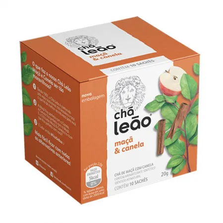 Chá de maçã com canela - com 10 unidades - Leão Fuze