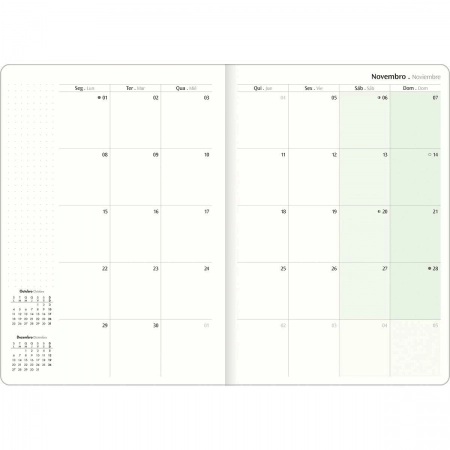 Agenda planner grampeado mensal West Village 2027 - Tilibra