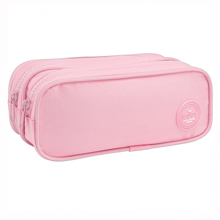 Estojo escolar duplo com zíper - 348651 - Happy Rosa - Tilibra