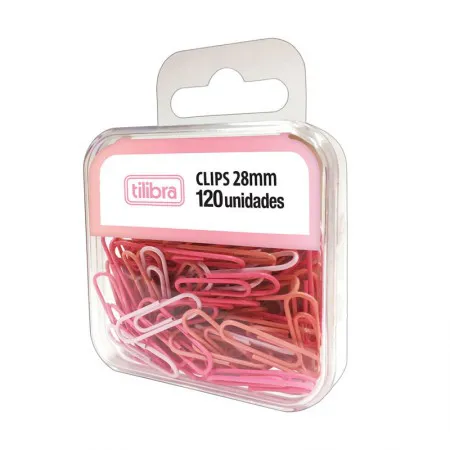 Clips Rosa pastel 28mm com 120 unidades 315770 - Tilibra