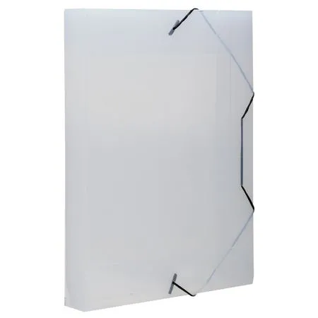 Pasta com aba elástico ofício lombo 40mm - Topline - transparente cristal - 0236.H - Dello