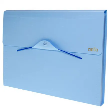 Pasta sanfonada A4 com 12 divisórias Linho serena - Azul pastel - 6096.BP - Dello