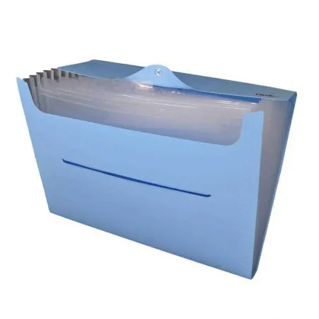 Pasta sanfonada A4 com 12 divisórias Linho serena - Azul pastel - 6096.BP - Dello