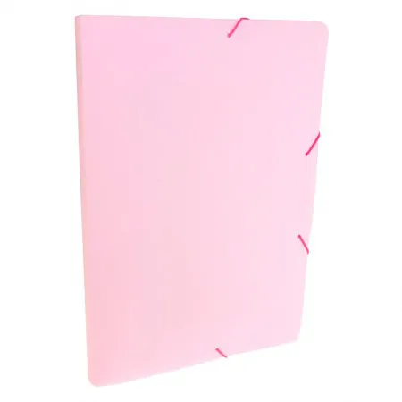 Pasta com aba elástico ofício lombo 20mm - Linho Serena - rosa pastel - 0247.WP - Dello