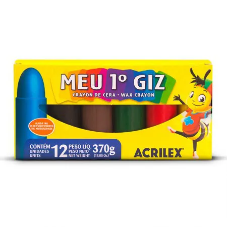 Giz de cera Meu Primeiro Giz 12 cores 09512 - Acrilex