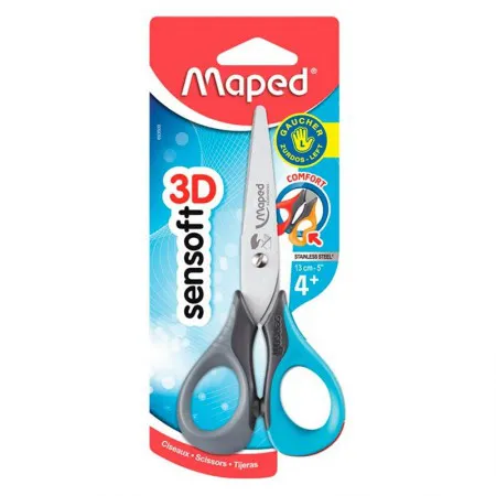 Tesoura escolar para canhoto Sensoft 3D 13cm 693500 - Maped
