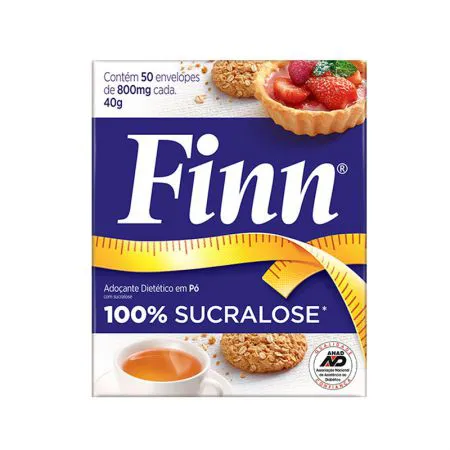Adoçante sachê sucralose em pó 50 sachê 800mg Finn