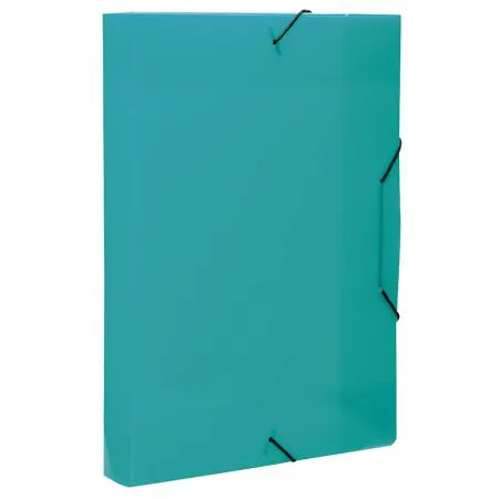 Pasta com aba elástico ofício lombo 40mm - Topline - trasnparente verde - 0236.T - Dello