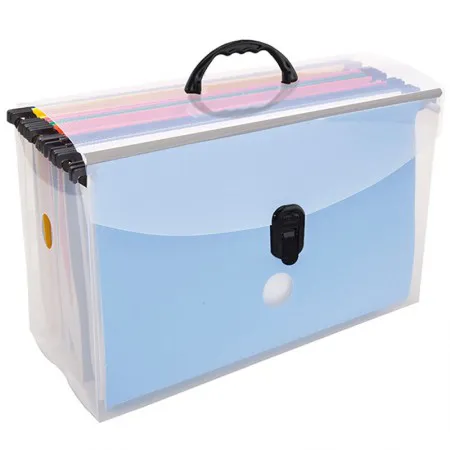 Maleta arquivo Delloplast com 10 pastas suspensas coloridas - Cristal - 0319.H - Dello