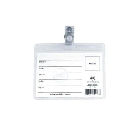 Crachá Plástico com prendedor horizontal 100X70mm 450 - Dac