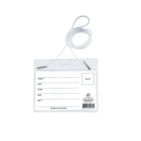 Crachá plástico com cordão horizontal 114X75mm - 451 -  Dac