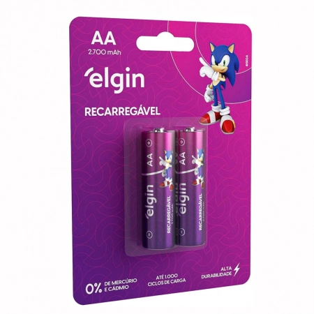 Pilha recarregável  AA 2700MAH - com 2 unidades - Elgin