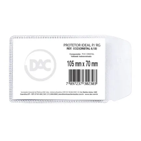 Porta documentos com aba 032 70x105mm - Dac