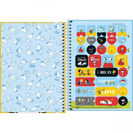 Caderno espiral capa dura 1/4 80 folhas Snoopy - Tilibra
