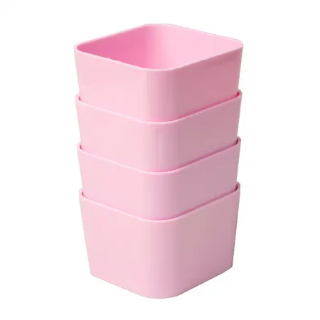 Porta objetos mini com 4 unidades rosa pastel - 3019.WP - Dello