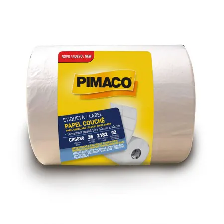Etiqueta adesiva Couchê CR5030 50x30 com 2182 etiquetas - Pimaco