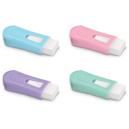 Apontador com coletor e borracha FC Mix Pastel SM/124BORPASTELZF com 1 unidade - Faber-Castell