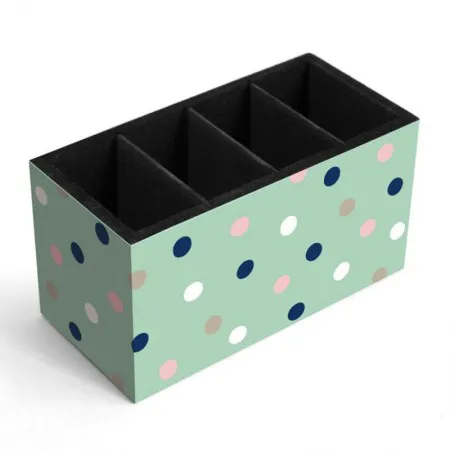 Porta objetos com 4 divisórias Poá Verde 4031 - Fina Ideia