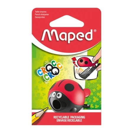 Apontador com coletor Croc Croc Easy Joaninha 1 furo 018114 - Maped