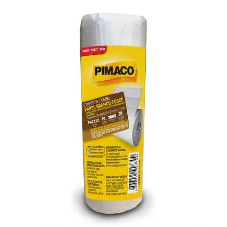 Etiqueta adesiva branco fosco FR2212 22x12 Pct com 2 Rolos com 2069 etiquetas - Pimaco