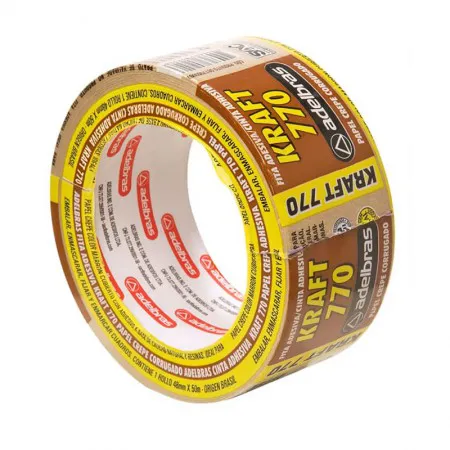 Fita crepe Kraft corrugada 48mm x 50m 770 - Adelbras