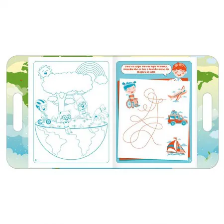 Maleta de atividades Pelo Mundo com 8 folhas 336696 - Tilibra