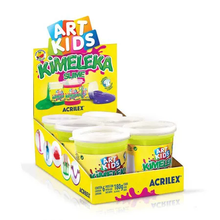 Kimeleka Slime Art Kids 180g Amarelo Limão com 6 unidades - Acrilex