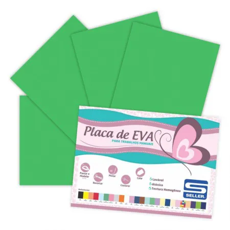 Placa de EVA 40X60cm Verde Limão pacote com 10 folhas - Seller