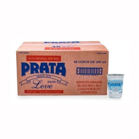 Água mineral sem gás copo 200ml com 48 unidades - Prata