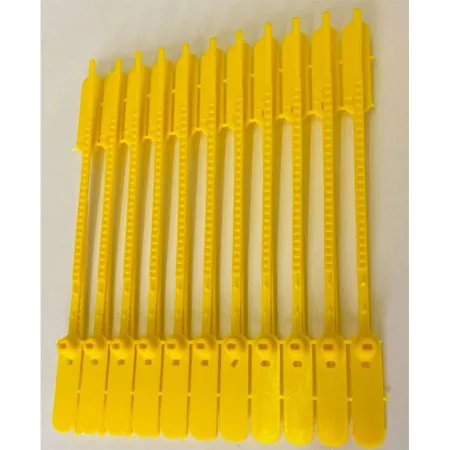 Lacre para malote dupla trava 16cm amarelo com 100 unidades