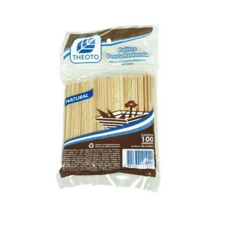 Palito de sorvete Natural com 100 unidades - Theoto