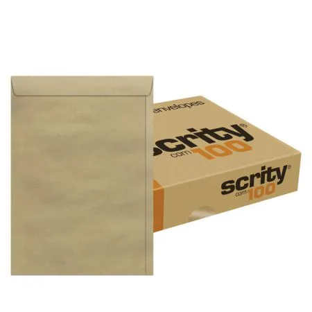 Envelope saco Kraft SKN347 370x470mm caixa com 100 unidades - Scrity