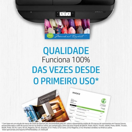 Cartucho HP 667XL Original 3YM80AB Cores p/ Deskjet 2376, 2776, 6476, 5076, 5276