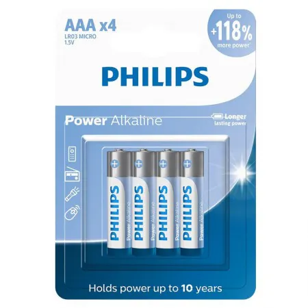 Pilha alcalina palito AAA com 4 unidades LR03P4B/59 - Philips