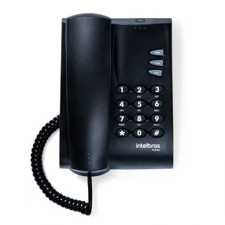 Telefone pleno sem chave com fio preto - 4080051 - Intelbras