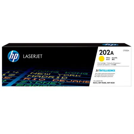 Toner HP 202A Original CF502A Amarelo p/ Laserjet Pro M254dw, M281fdw