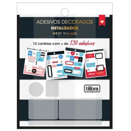 Adesivo decorativo bloco West Village metalizado - Tilibra