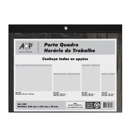 Porta quadro horário de trabalho 305 - ACP