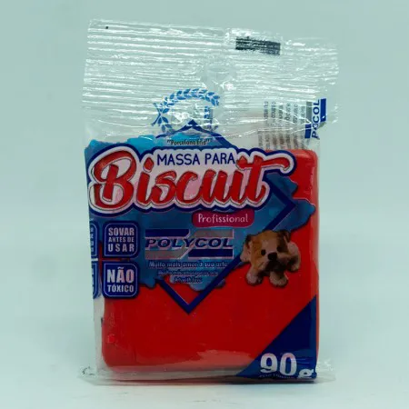 Massa de Biscuit 90g - Vermelho Intenso - Polycol