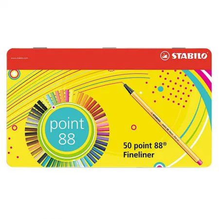 Caneta hidrográfica Fine Point 88/50-6 - estojo com 50 unidades - Stabilo