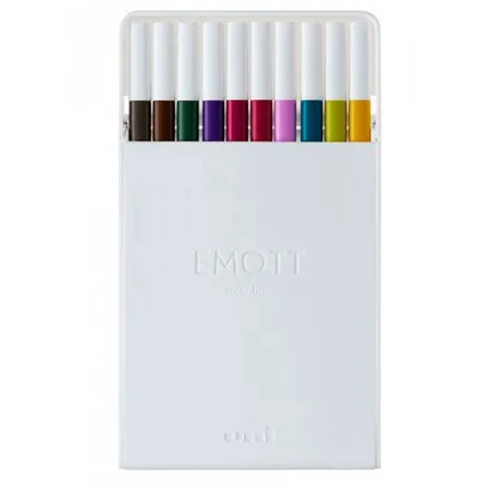 Caneta hidrográfica Emott fine 0.4mm N3 - com 10 cores - Uni-ball