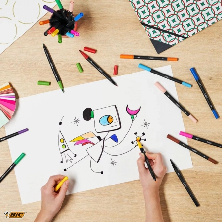 Caneta hidrográfica Dual Tip Intensity Preta - Bic