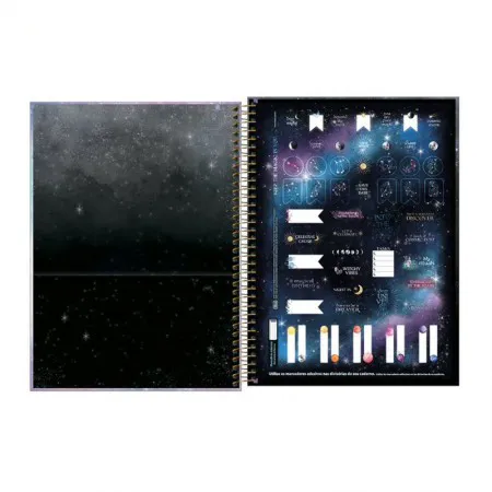 Caderno espiral capa dura universitário 16x1 256 folhas Magic - Tilibra